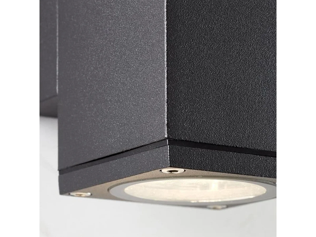 BRILLIANT Hally Buitenwandlamp Antraciet Metaal en Glas IP44