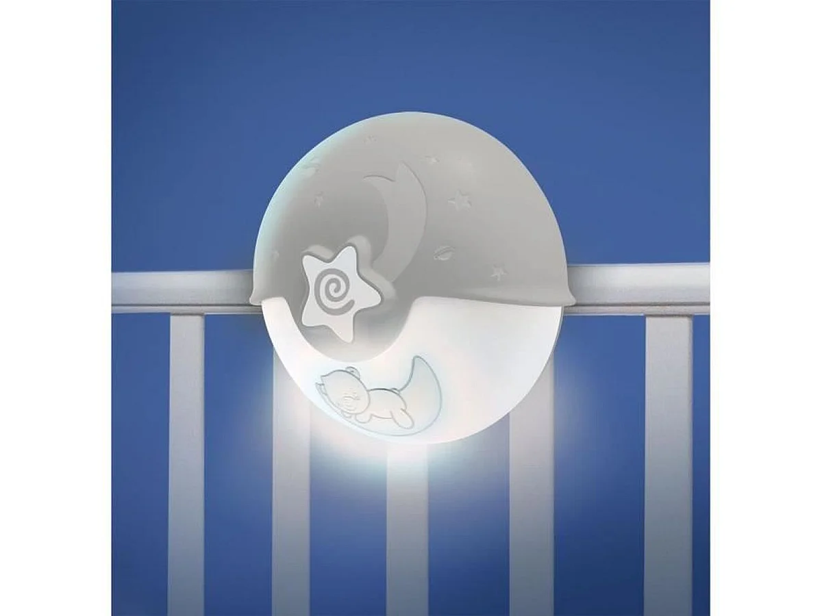 Infantino Projecto Lampe veilleuse baby avec projecteur d'étoiles et capteur de pleurs - Gris