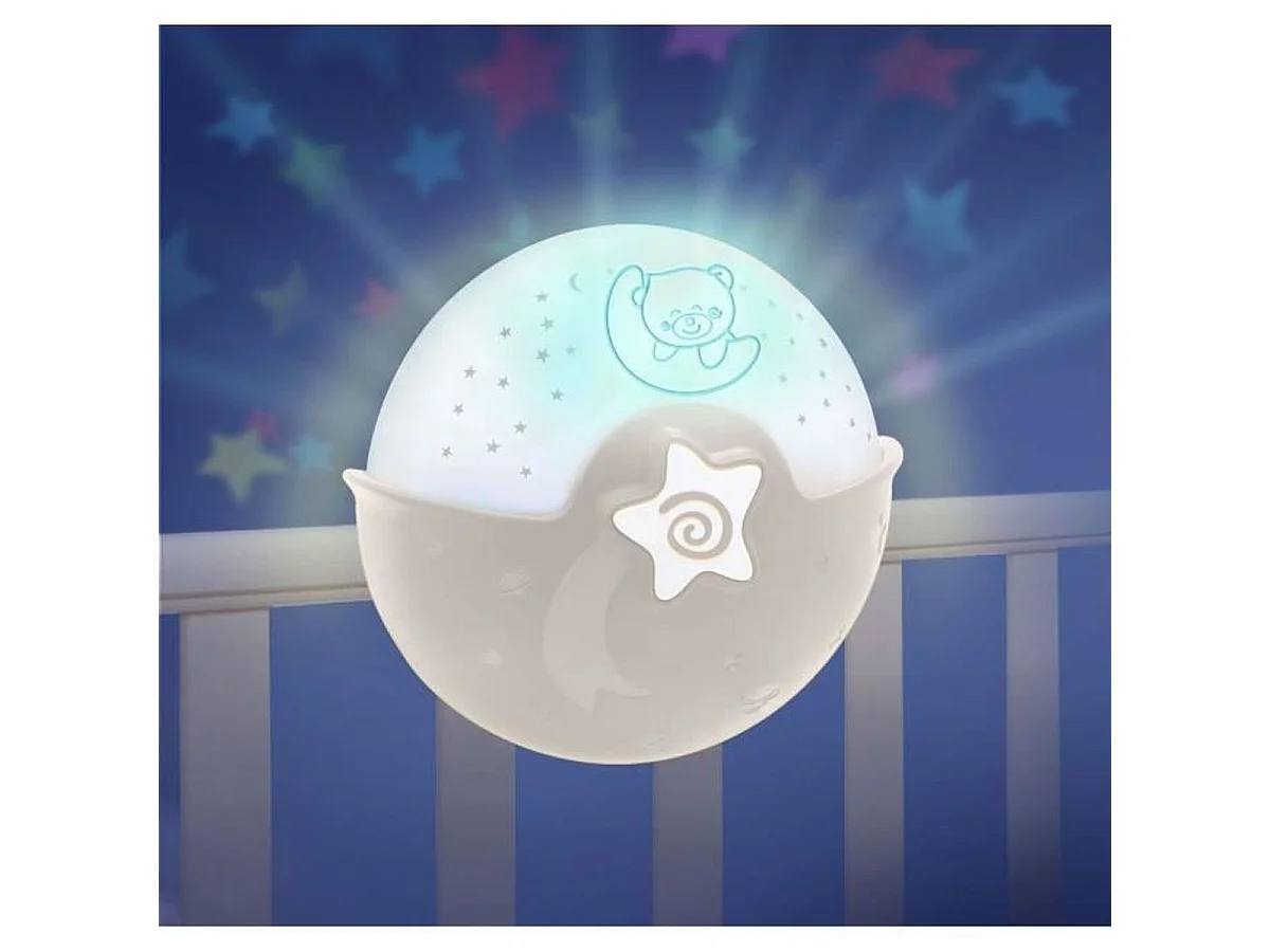 Infantino Projecto Lampe veilleuse baby avec projecteur d'étoiles et capteur de pleurs - Gris