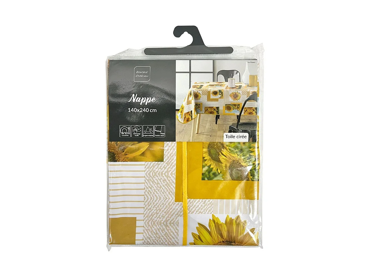 Nappe Toile Cirée "Sunflower" 140x240cm Jaune