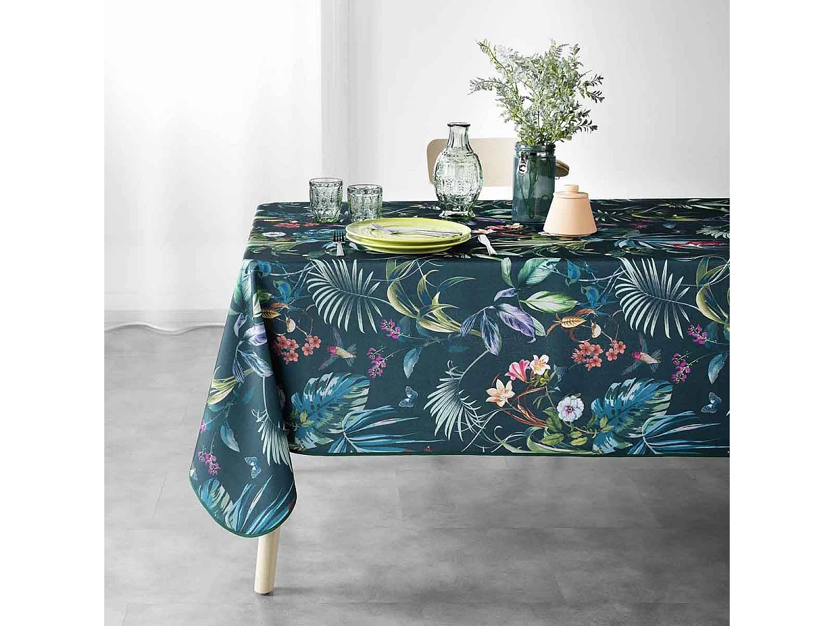 Nappe Imprimée "Féerie" 150x240cm Émeraude