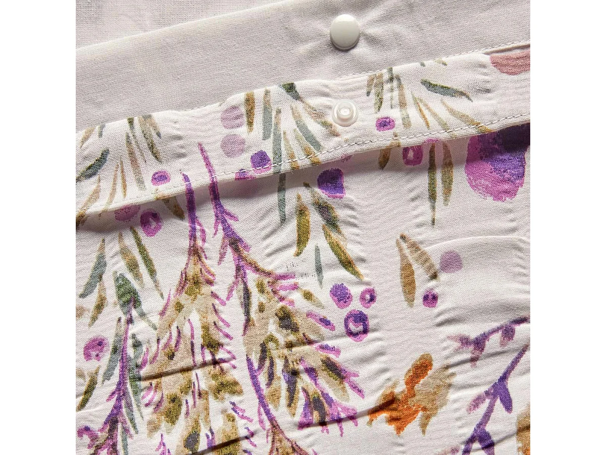 Parure de Lit 3 Pièces "Floral" 240x220cm Blanc