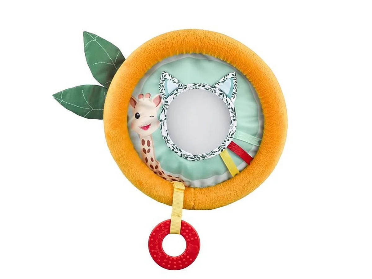 Sophie de giraf Rollin' Sensorische Roller voor Baby's vanaf 6 Maanden, Oranje/Groen, Fluweelstof