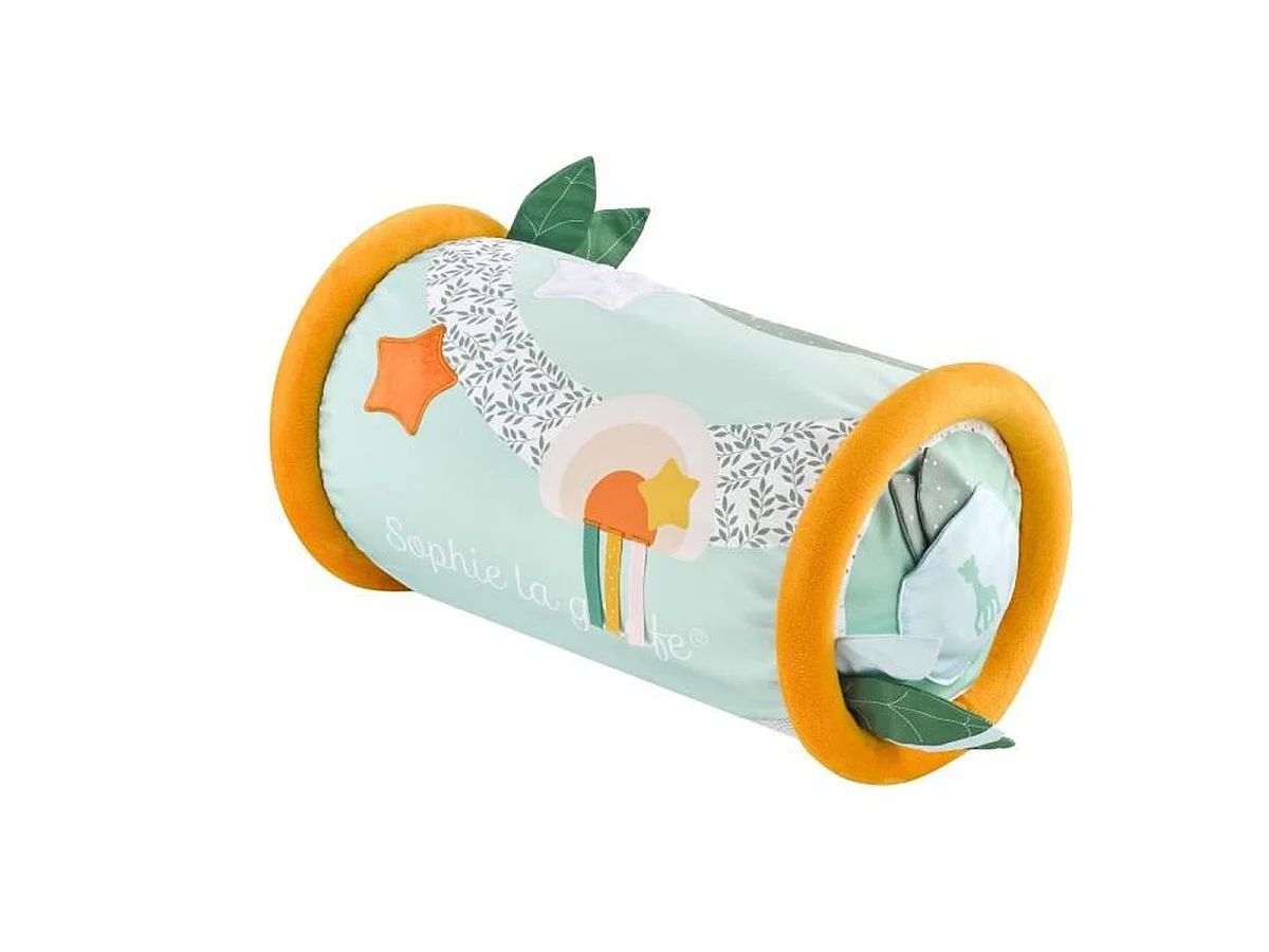 Sophie de giraf Rollin' Sensorische Roller voor Baby's vanaf 6 Maanden, Oranje/Groen, Fluweelstof