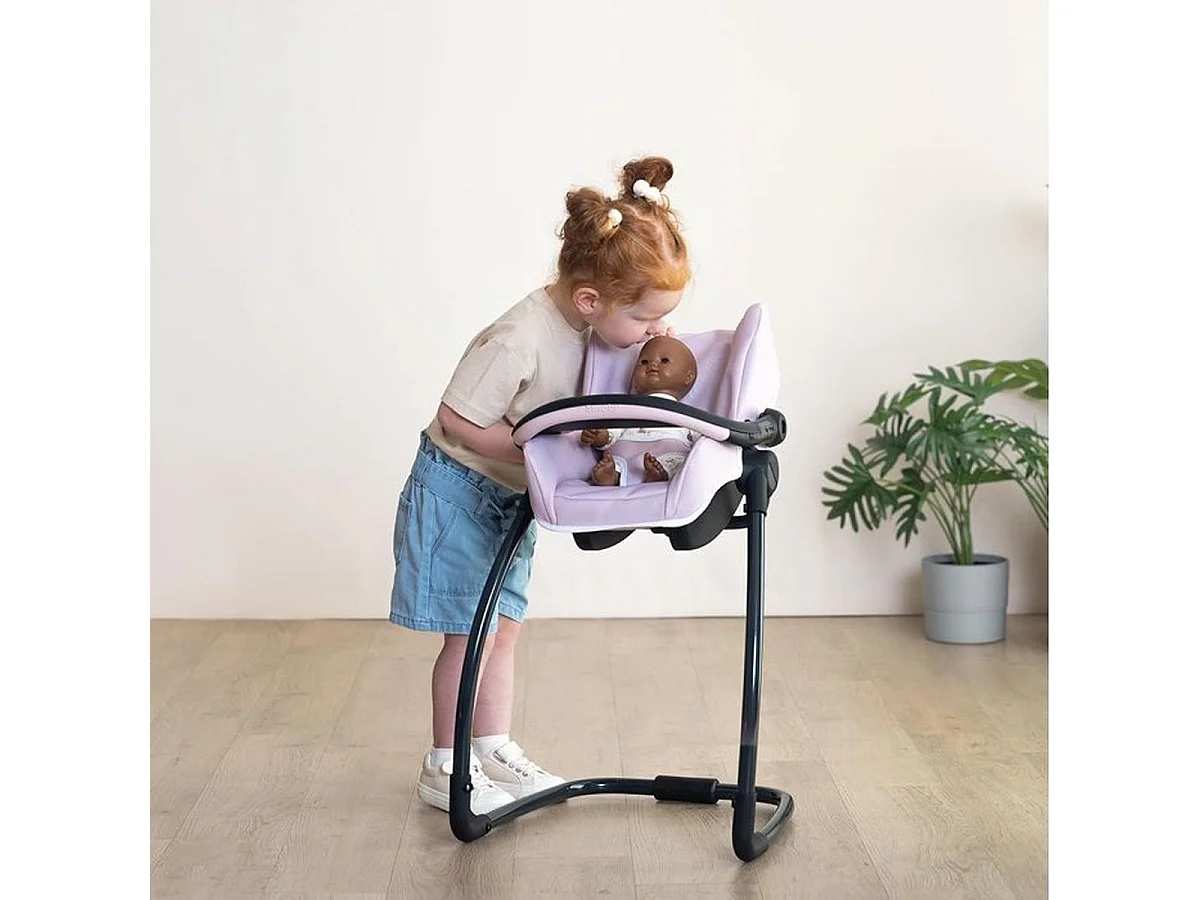 Smoby Maxi‑Cosi Siège poupon 3-en-1 : chaise haute, transat et siège auto, rose