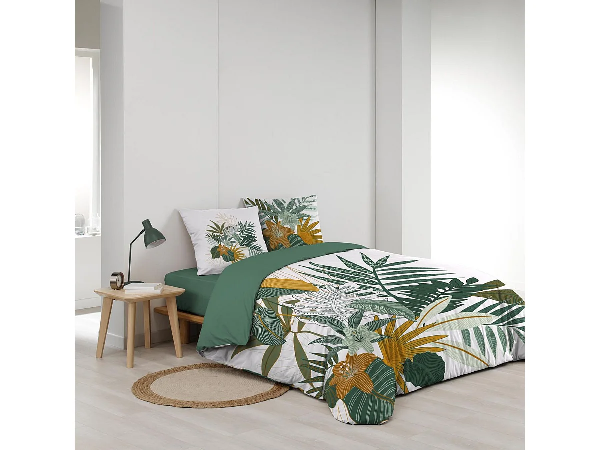Parure de Lit 3 Pièces "Florida" 260x240cm Vert