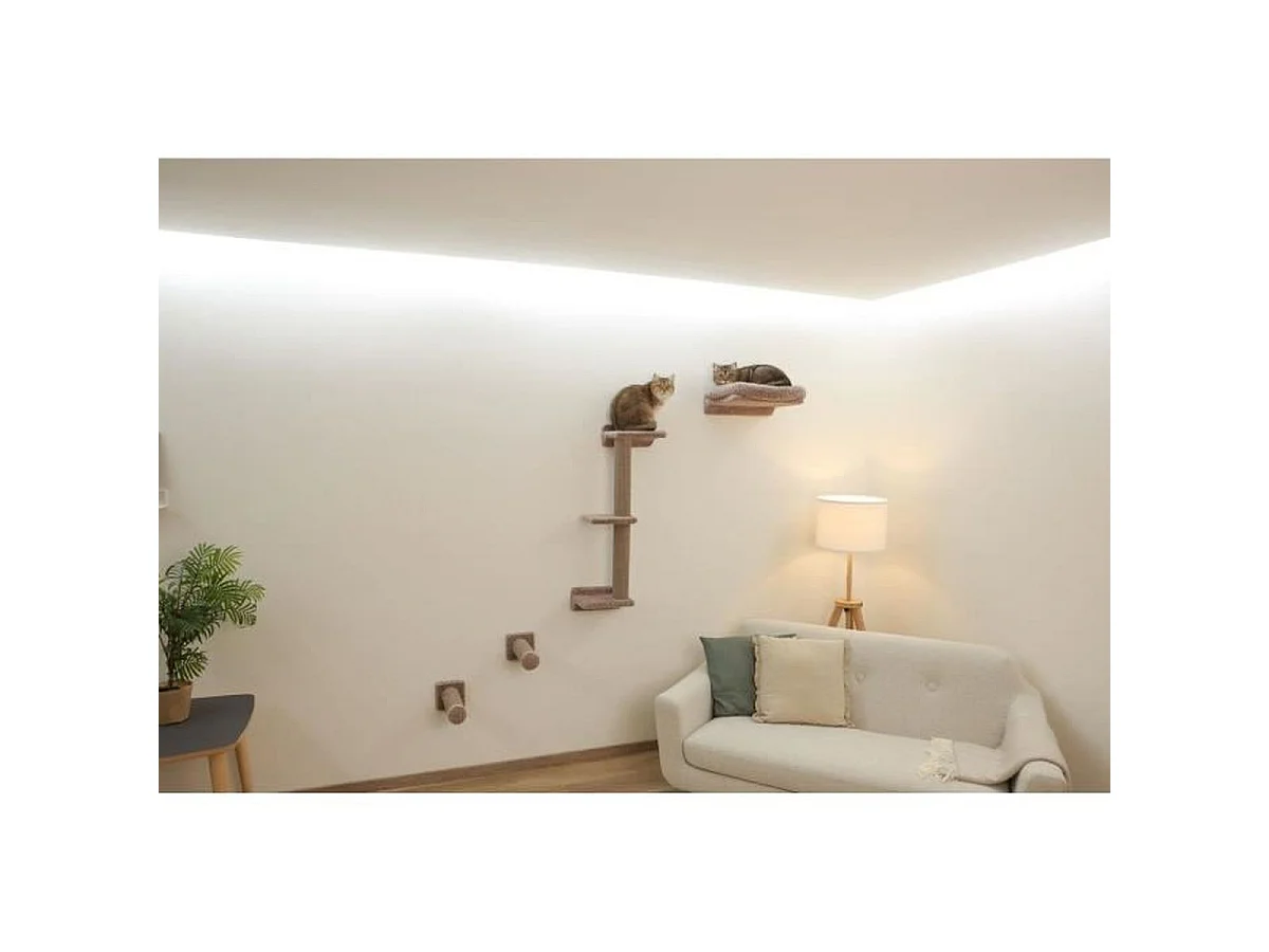 KERBL MONTE ALPI - Kit mural modulaire 8 pièces pour chats, gris
