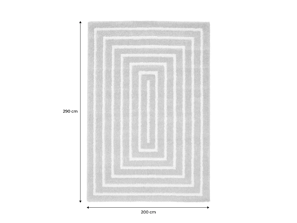 Tapis intérieur motif rectangle rose et crème 200x290cm - Lia
