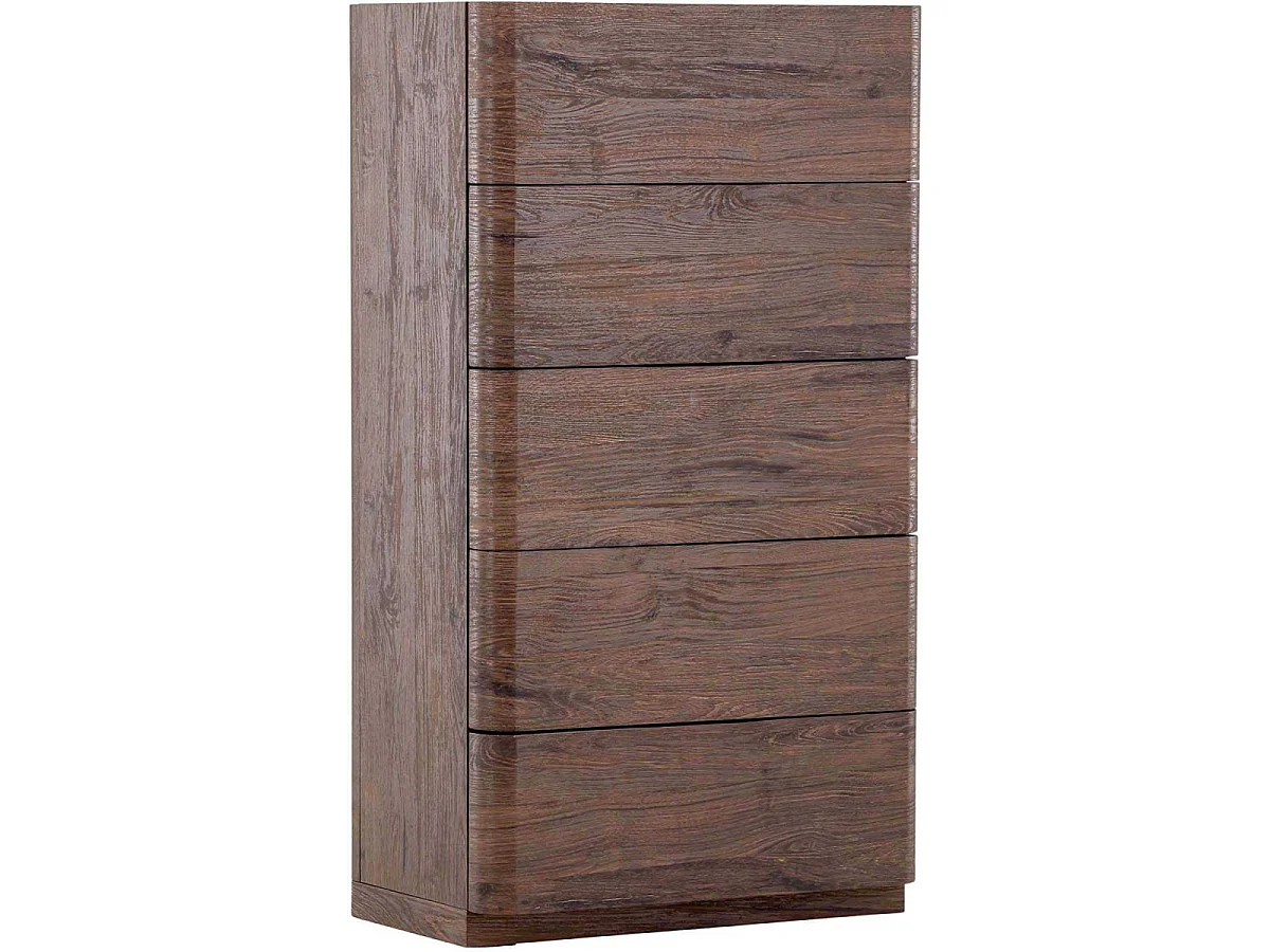 Commode Design 5 Tiroirs "Noble" 100cm Moka