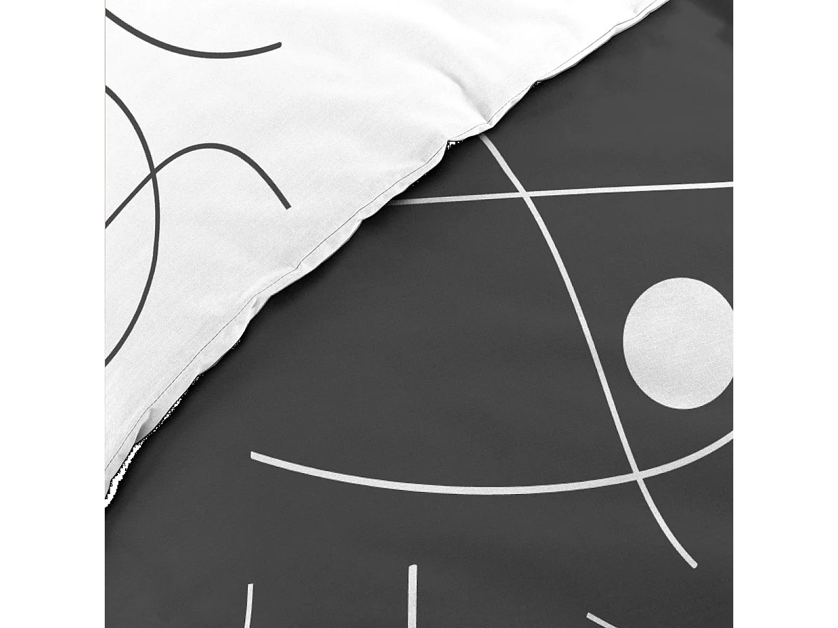 Parure de Lit 3 Pièces Réversible "Sonate" 240x220cm Gris