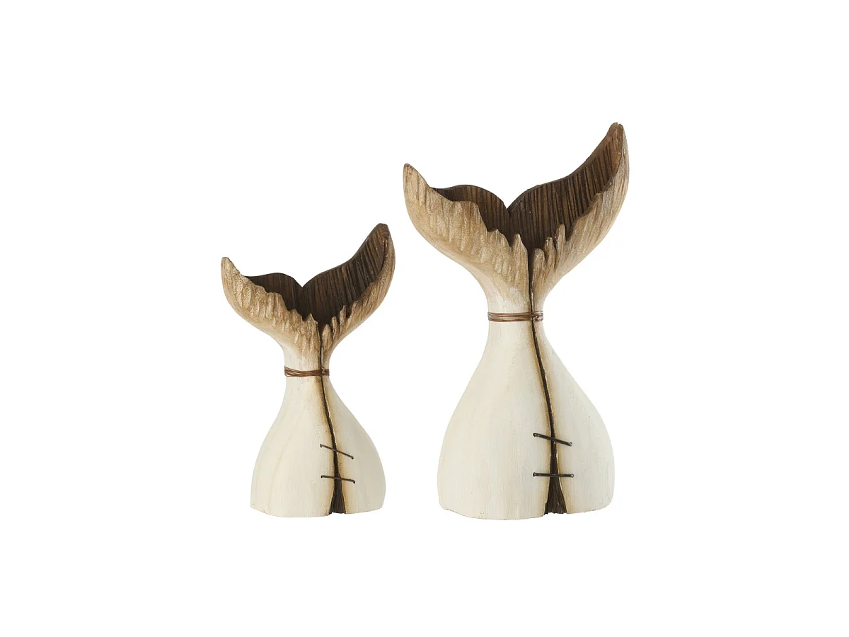 Queue de Baleine Déco en Bois "Océan" 35cm Naturel