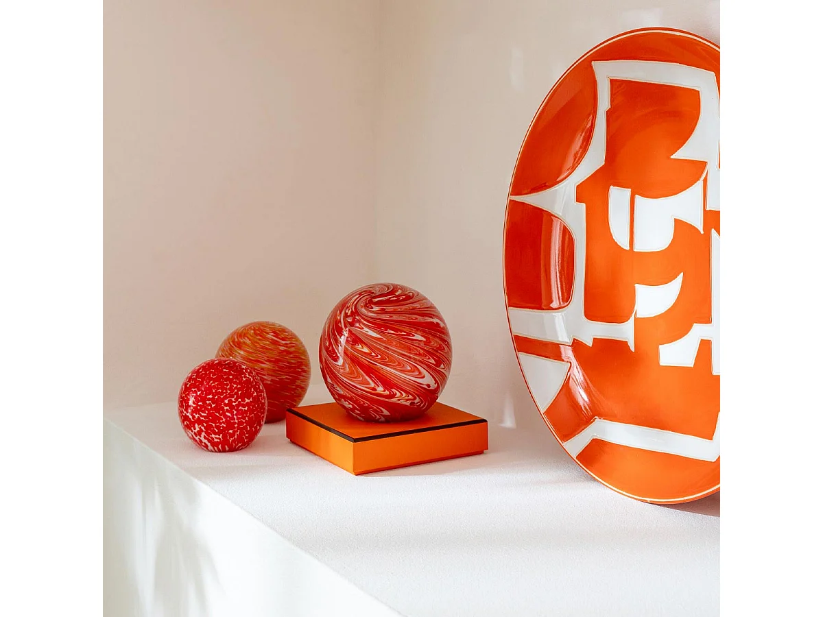 Presse-Papier Boule en Verre "Naranja" 12cm Orange