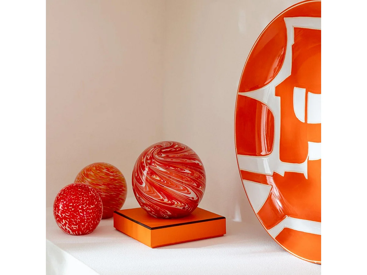 Presse-Papier Boule en Verre "Naranja" 10cm Orange