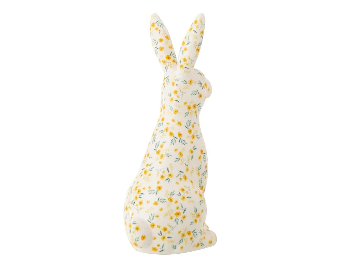 Statuette Déco Lapin Fleuri "Flora" 28cm Multicolore