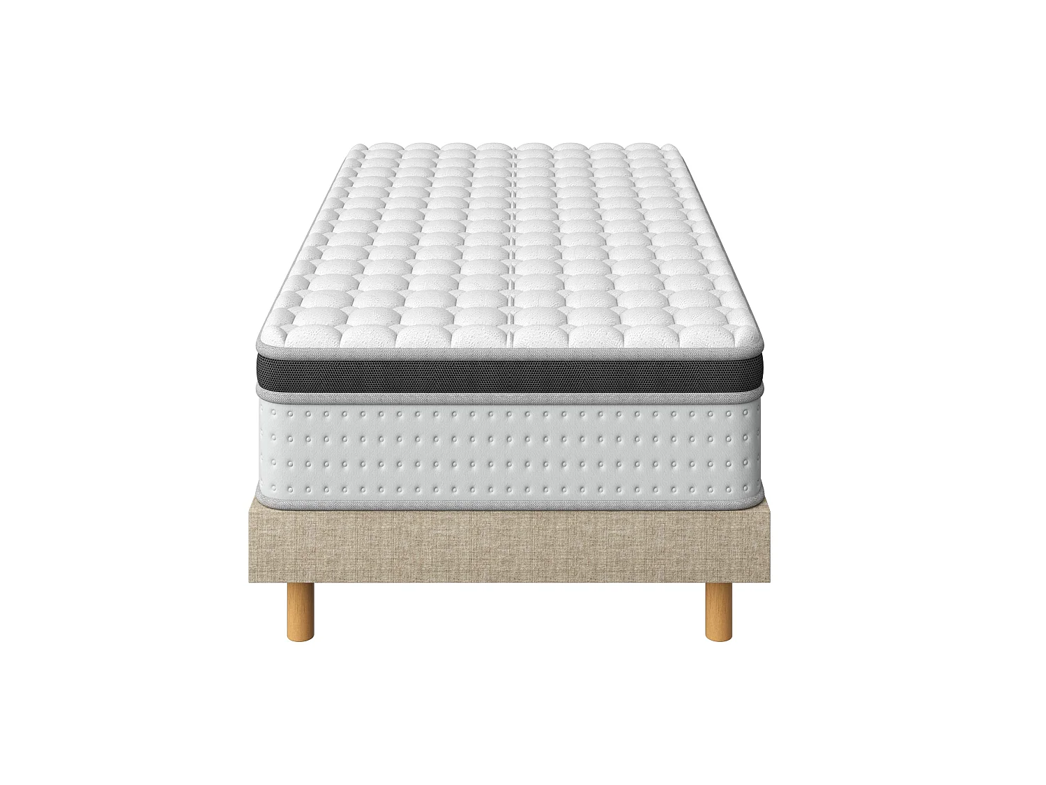 Ensemble Matelas à ressorts + sommier 90x200 cm, Mousse à mémoire de forme,épaisseur 25cm