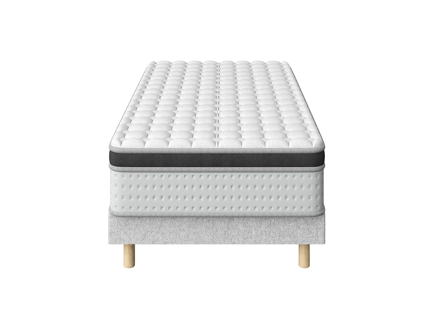 Ensemble Matelas à ressorts + sommier 90x190 cm, Mousse à mémoire de forme,épaisseur 25cm