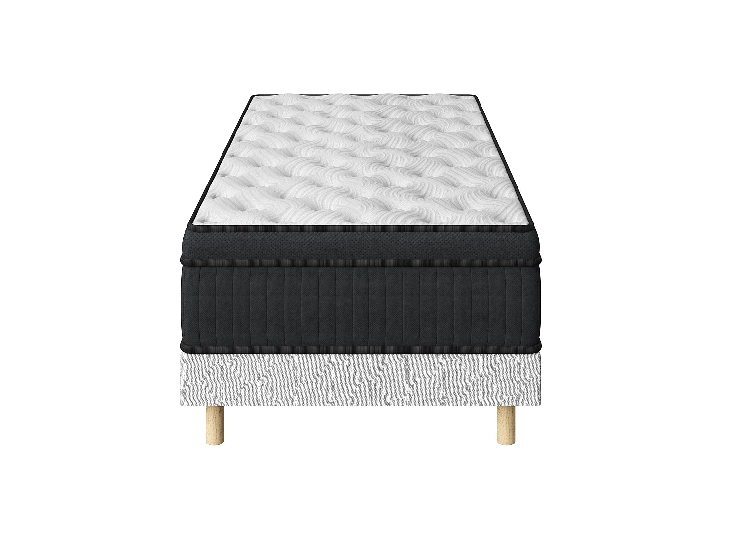 Ensemble Matelas à ressorts + sommier 90x190 cm, Mousse à mémoire de forme,épaisseur 25cm