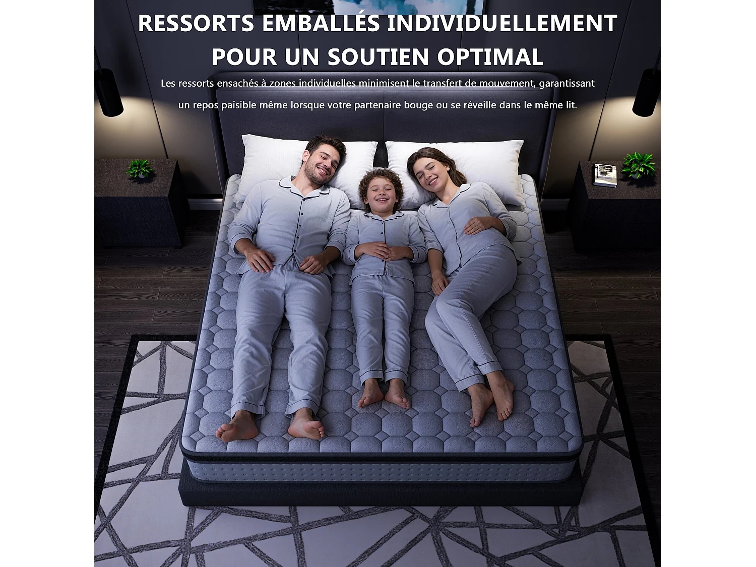 Ensemble matelas + sommier 160x200 cm, Mousse à mémoire de forme,25 cm D'épaisseur