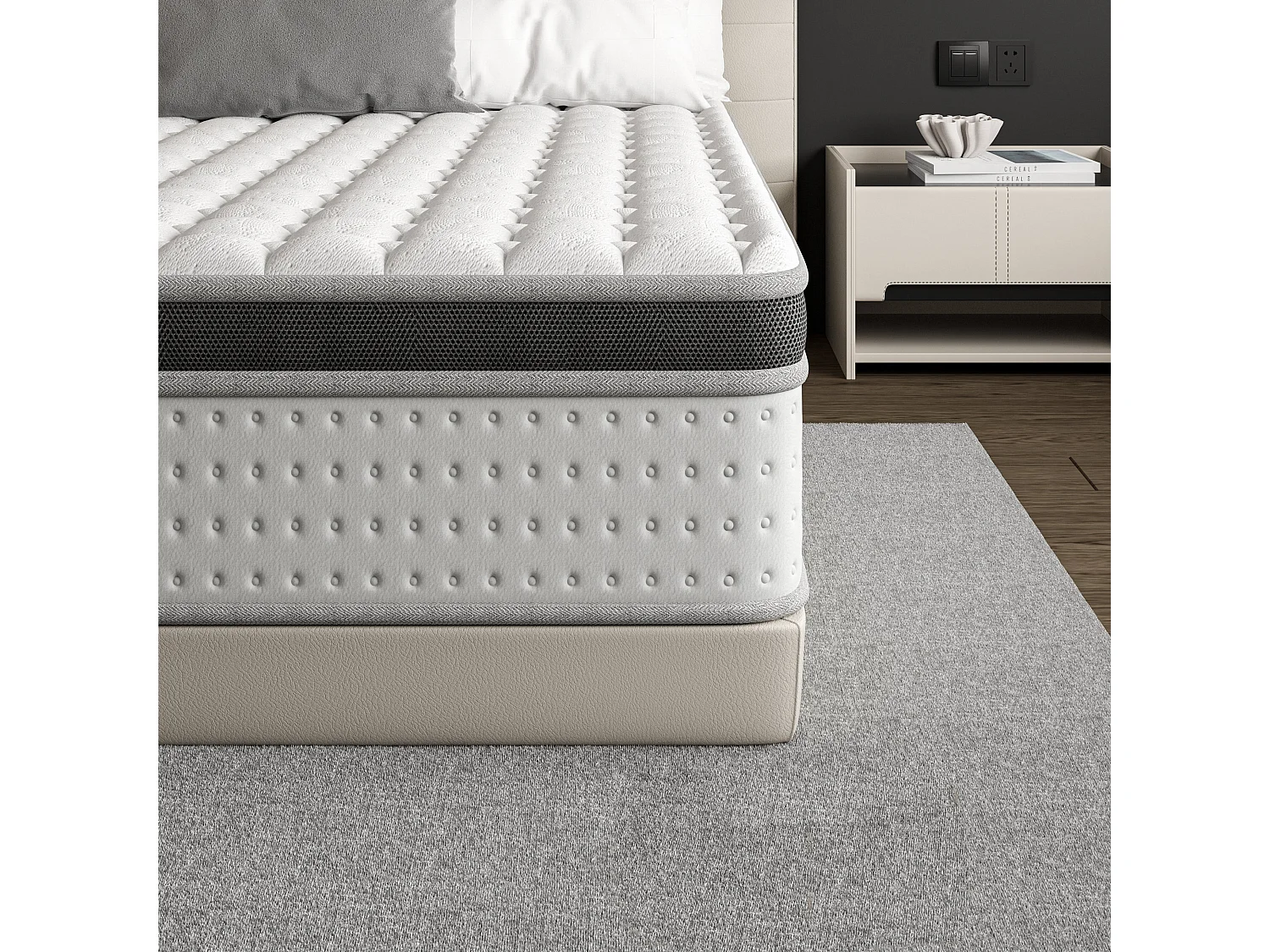 Matelas Ressorts Ensachés 160x200 cm SOMNIAE , Accueil Mémoire De Forme, 30 cm D'épaisseur