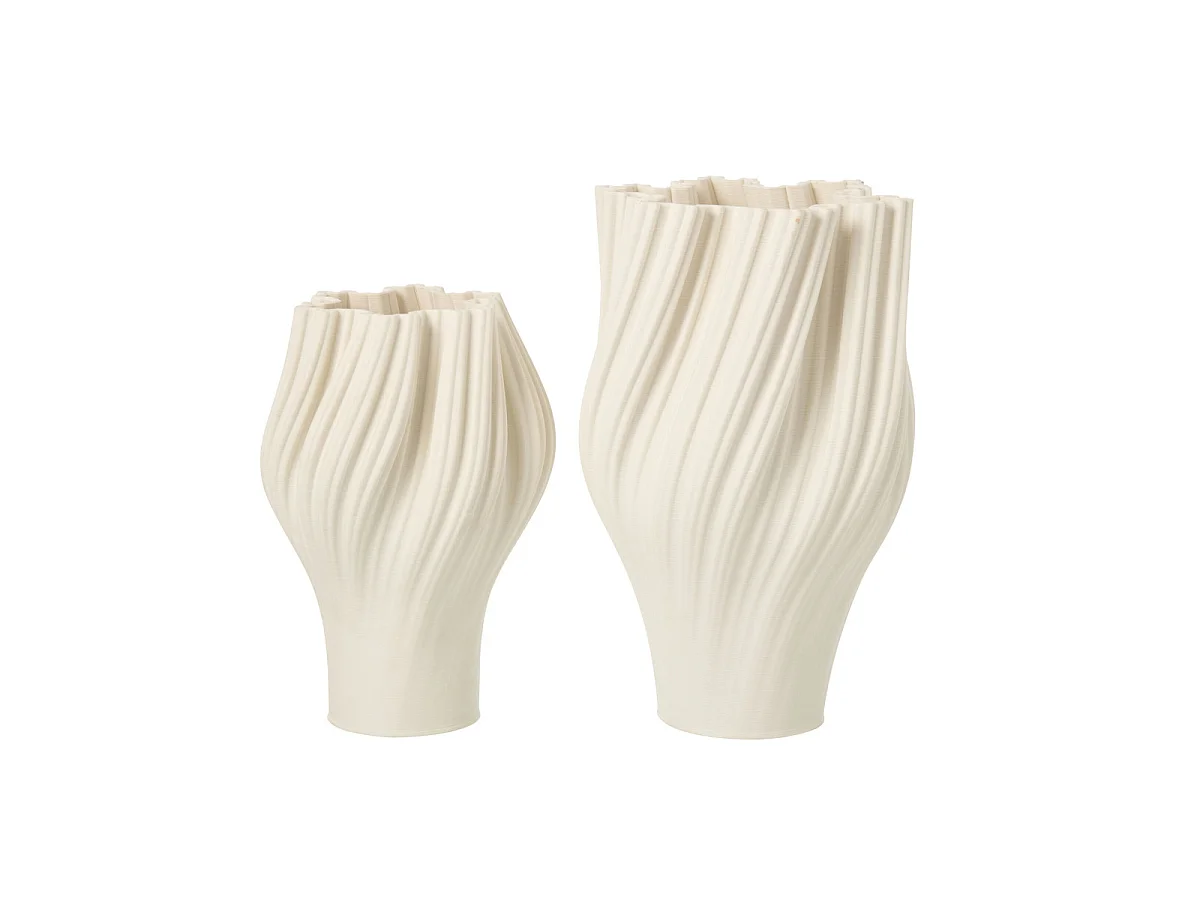 Vase Design en Porcelaine "Corolle" 30cm Blanc
