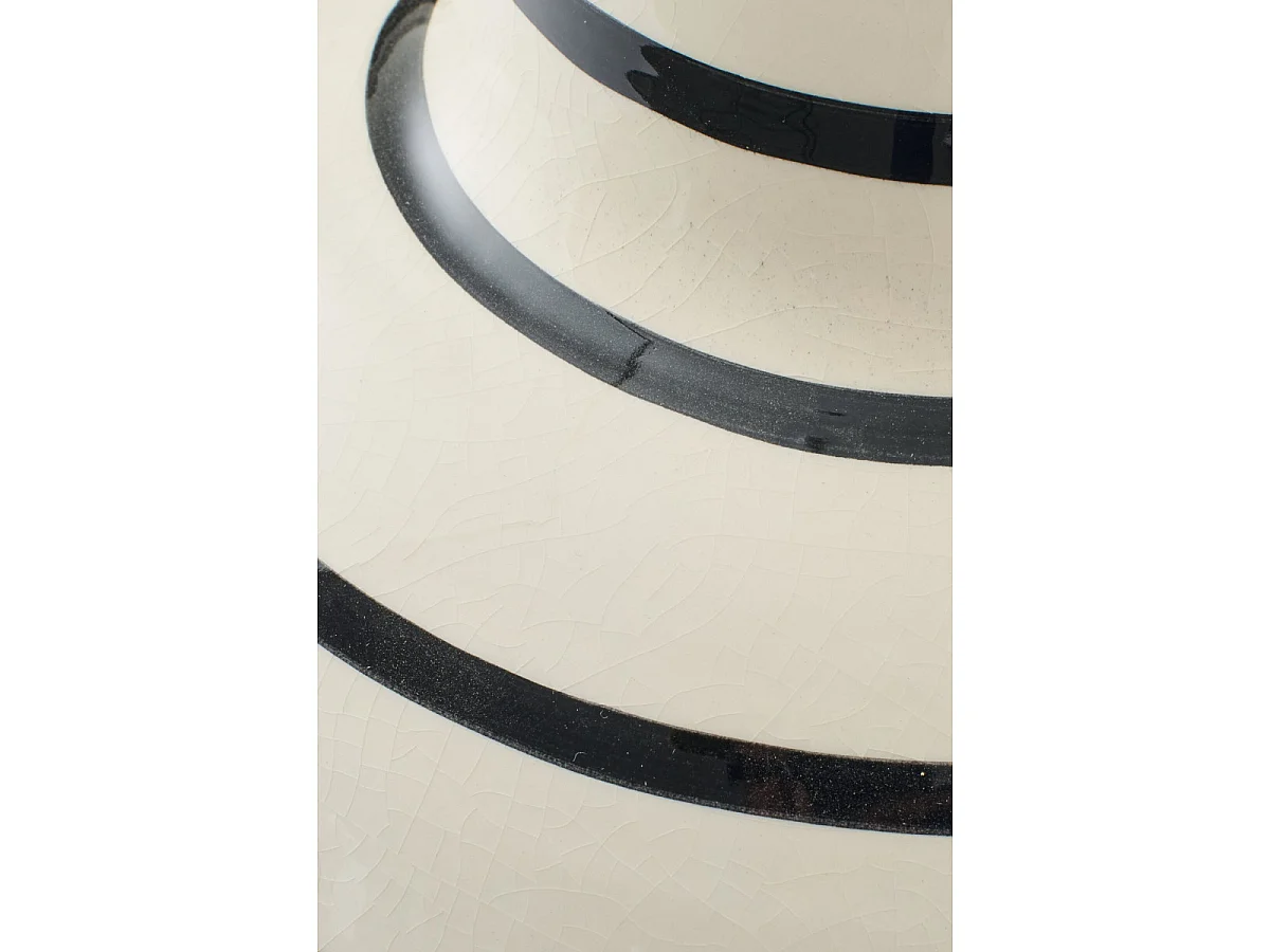 Vase Rayé en Céramique "Sienne" 28cm Blanc & Noir
