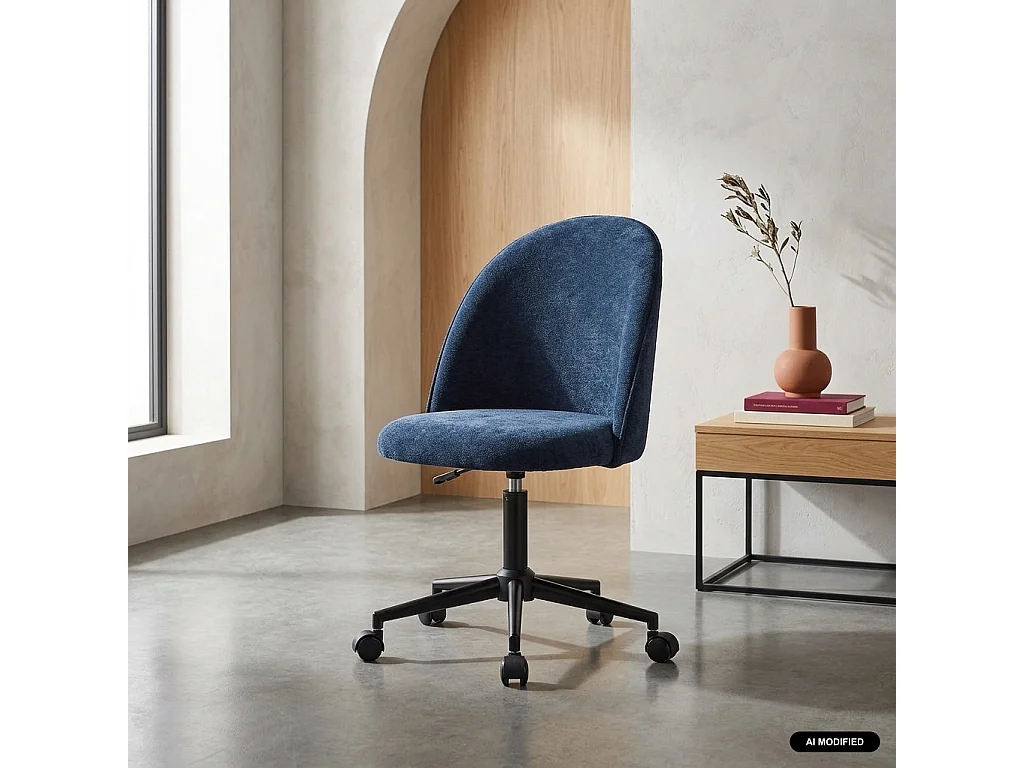 Silla de oficina con ruedas  azul