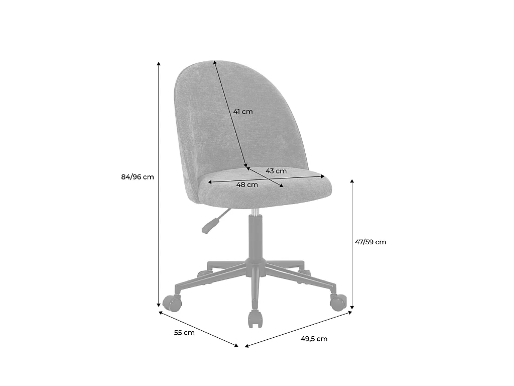 Silla de oficina con ruedas  azul