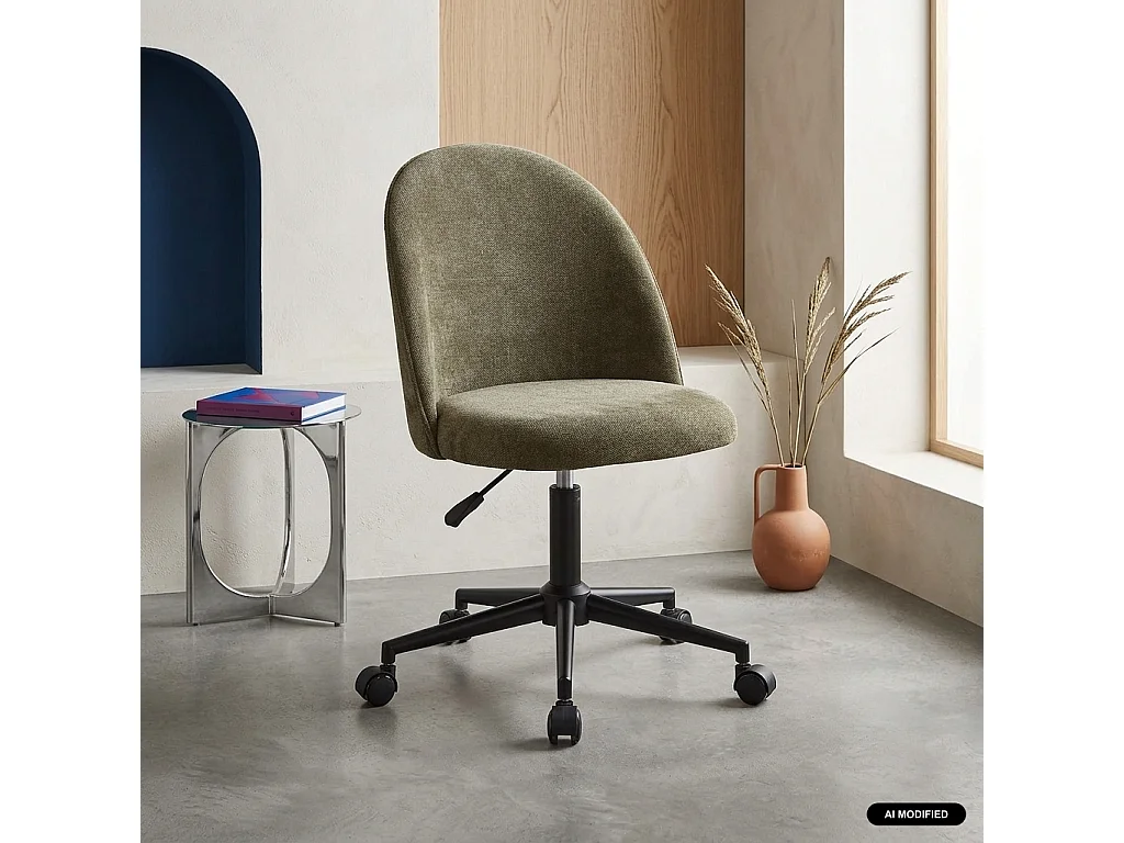 Silla de oficina con ruedas  verde kaki