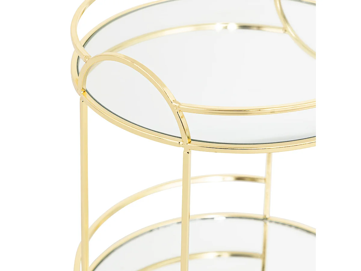 Plateau Déco Miroir 2 Étages "Feel" 24cm Or