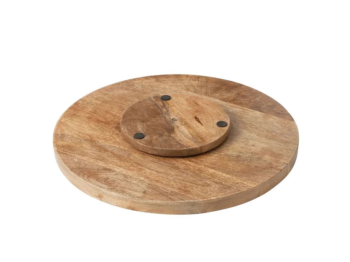 Plateau Tournant en Bois "Aurelio" 45cm Bleu & Blanc