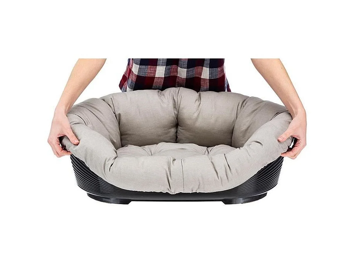 FERPLAST Sofa 2 Ovaal Huisdierenbed voor Kat en Kleine Hond met Kussen, Maat S