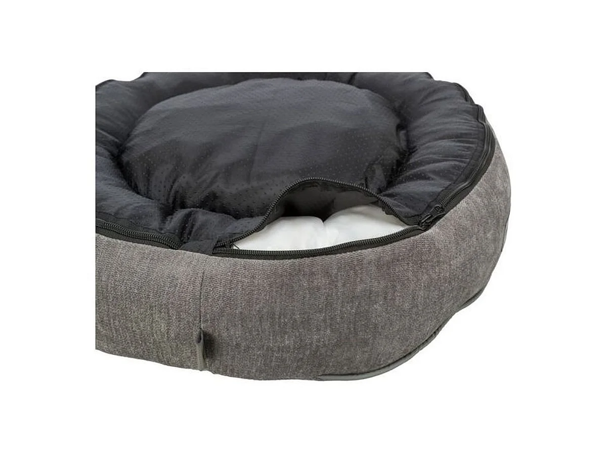 TRIXIE Vital Lennox Ronde Hondenmand, Grijs Chenille, Orthopedisch, Wasbaar, Ø 50 cm