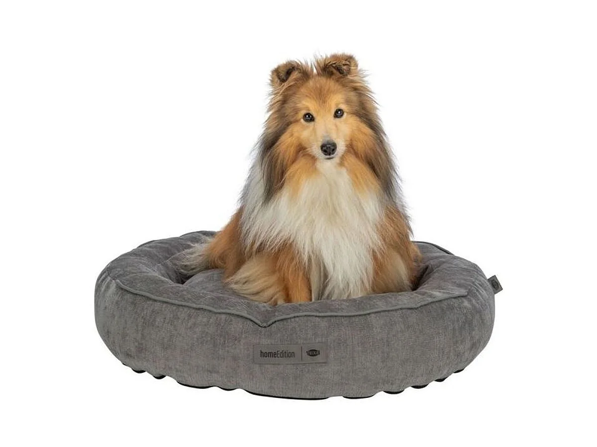 TRIXIE Vital Lennox Ronde Hondenmand, Grijs Chenille, Orthopedisch, Wasbaar, Ø 50 cm
