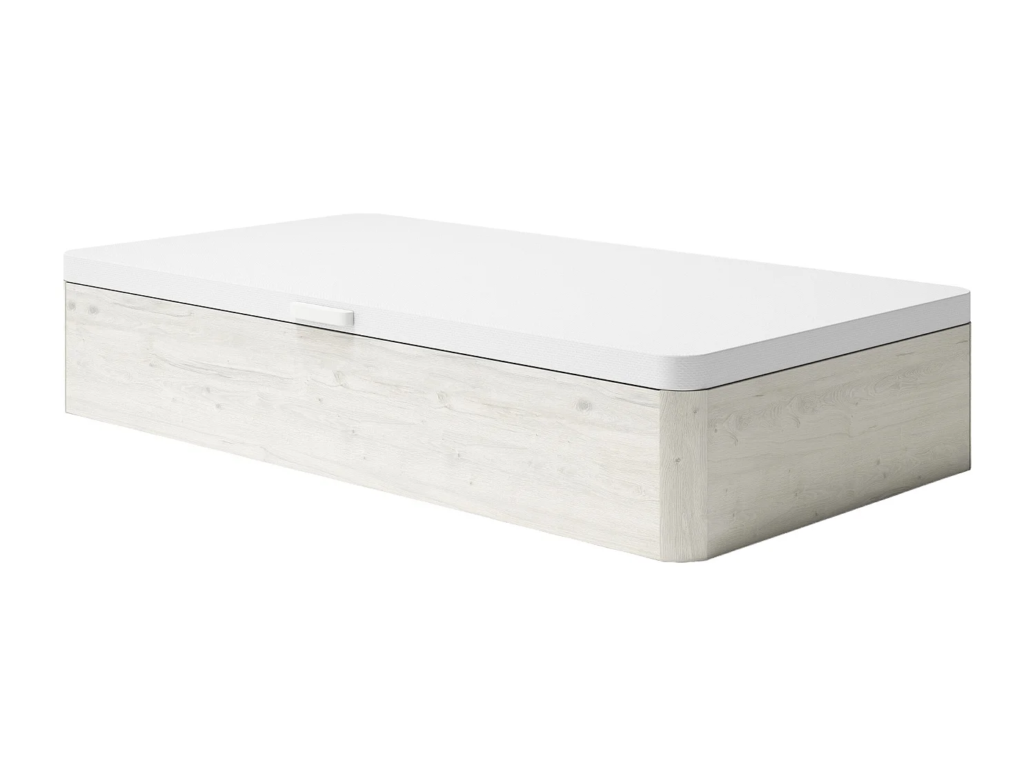 Sommier coffre 90 x 190 cm avec ouverture latérale - Blanc cassé - MOKI de YSMÉE