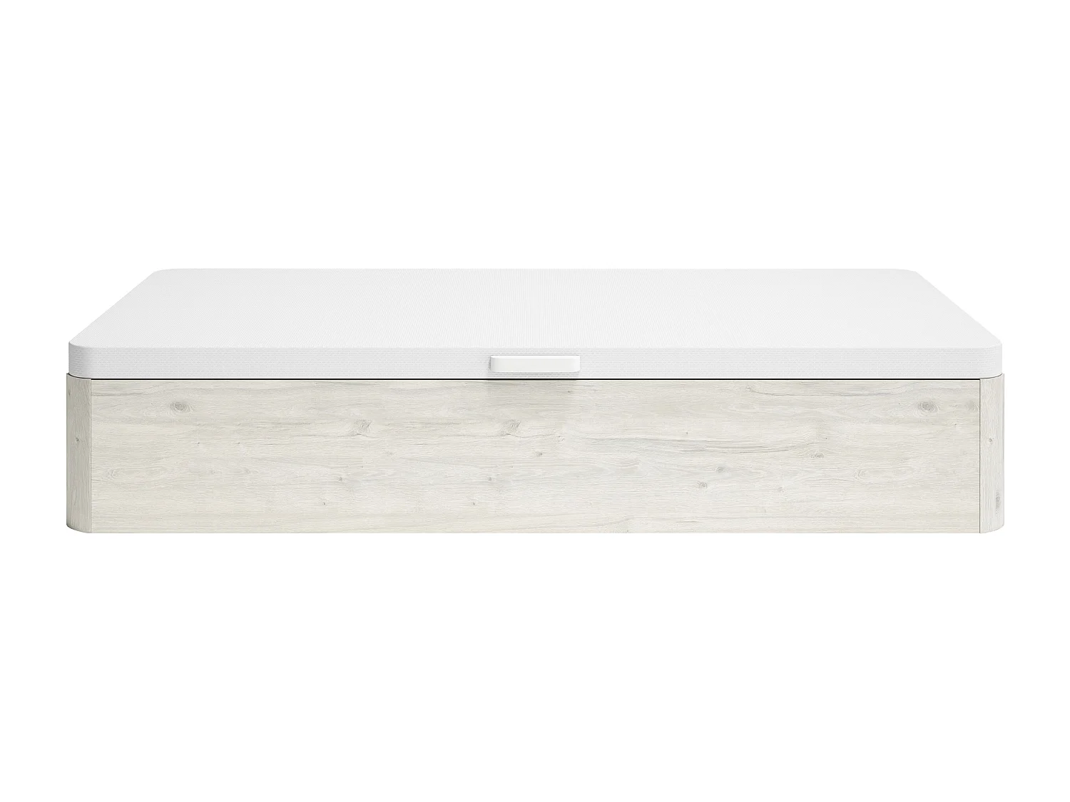 Sommier coffre 90 x 190 cm avec ouverture latérale - Blanc cassé - MOKI de YSMÉE