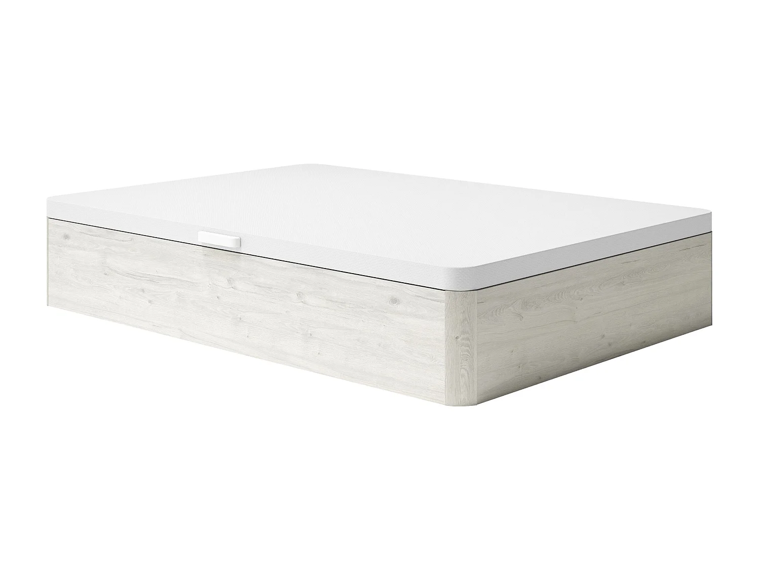 Sommier coffre 140 x 190 cm avec ouverture latérale - Blanc cassé - MOKI de YSMÉE