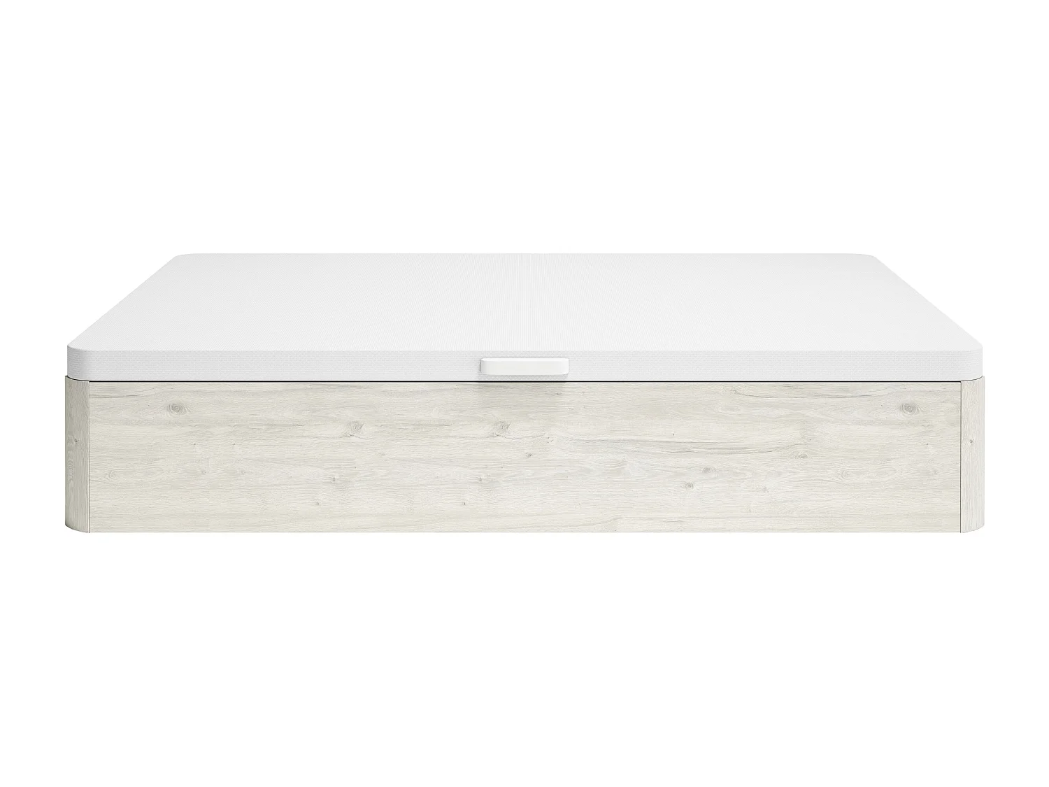 Sommier coffre 140 x 190 cm avec ouverture latérale - Blanc cassé - MOKI de YSMÉE
