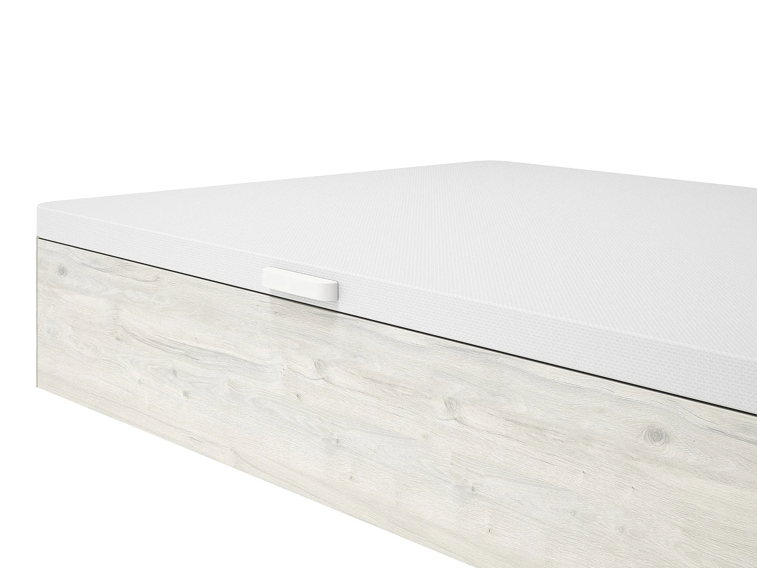 Sommier coffre 140 x 190 cm avec ouverture latérale - Blanc cassé - MOKI de YSMÉE