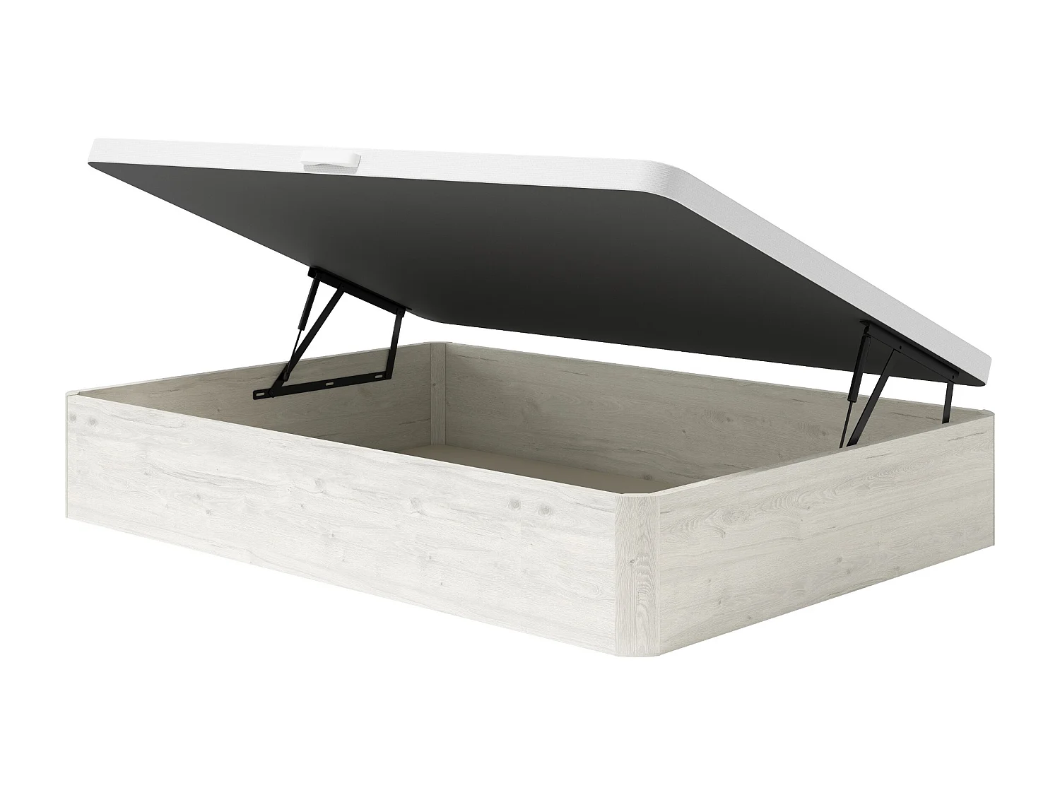 Sommier coffre 140 x 190 cm avec ouverture latérale - Blanc cassé - MOKI de YSMÉE