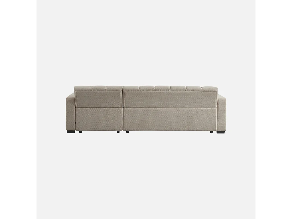 Canapé d'angle réversible tissu capitonné 3 places beige - Dot
