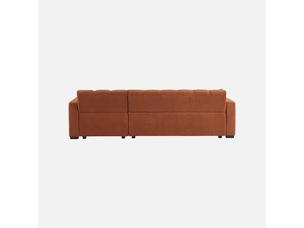 Canapé d'angle réversible tissu capitonné 3 places terracotta - Dot