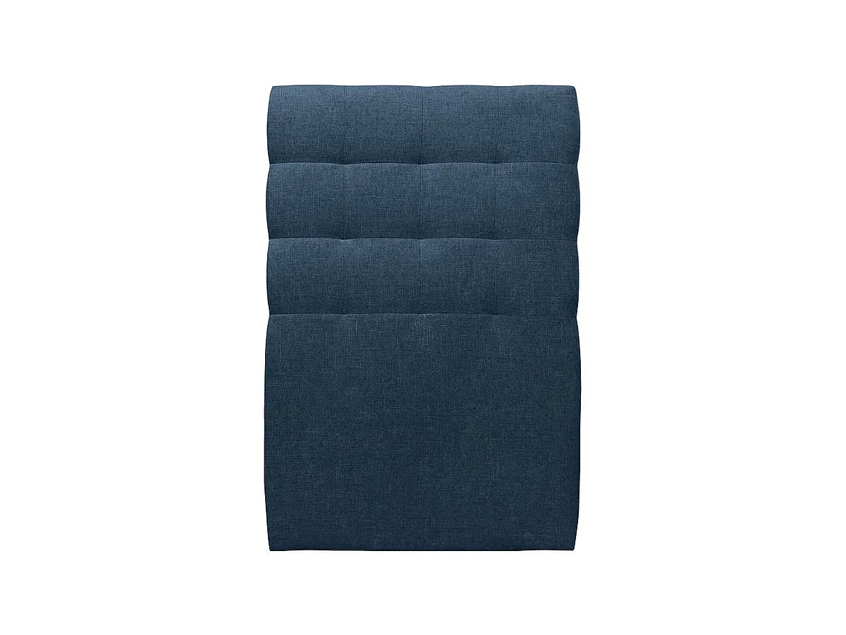 Lit 90x200cm avec tête de lit capitonnée tissu et sommier kit Bleu - Hauteur totale : 29cm