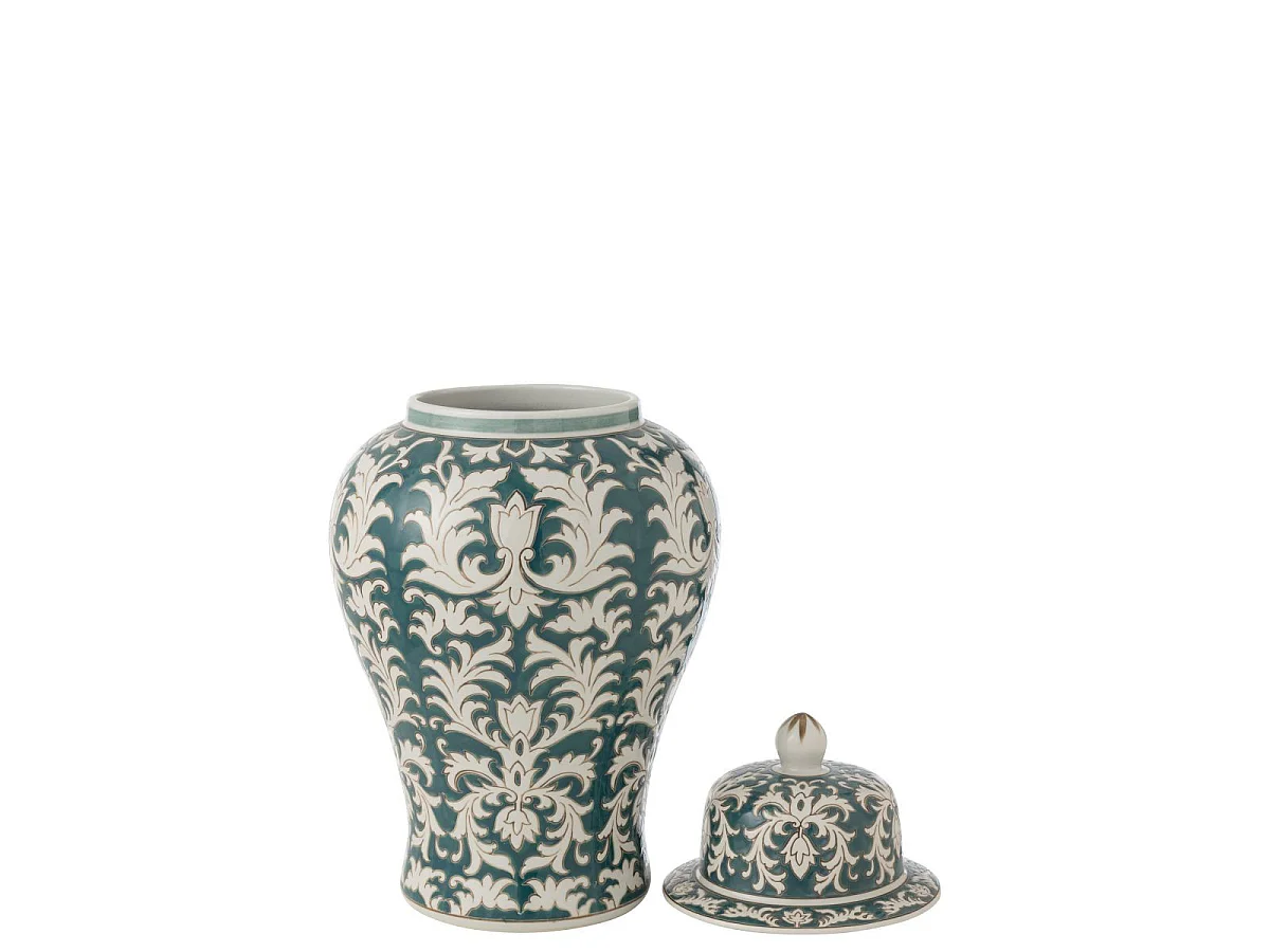 Vase Déco en Verre "Victoria" 51cm Vert & Blanc