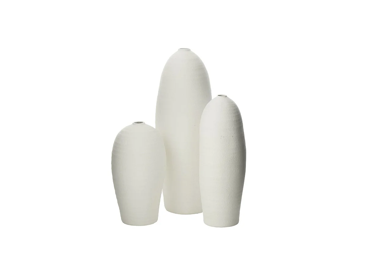 Vase Design en Ciment "Creta" 36cm Blanc