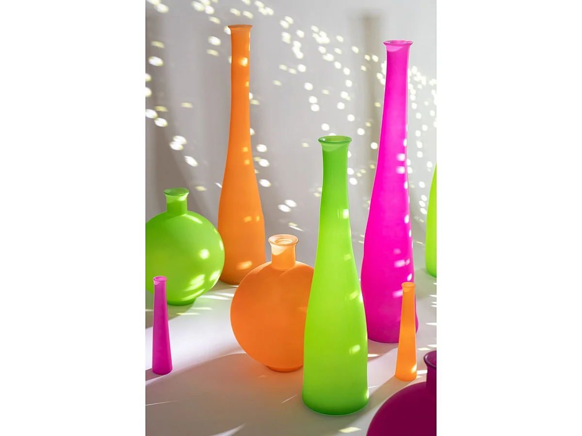 Vase Ball en Verre "Neon" 44cm Orange