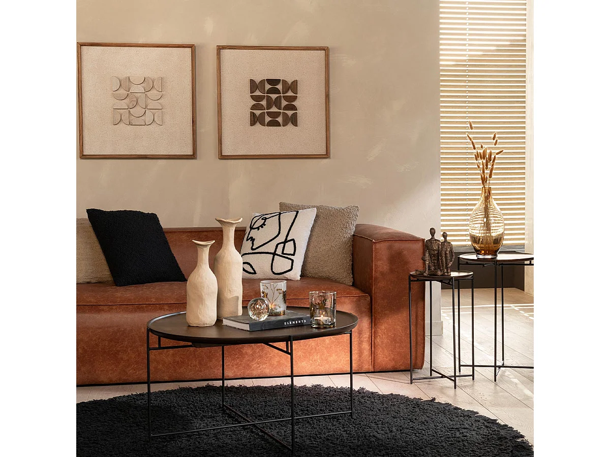 Vase Déco en Métal "Agra" 31cm Beige