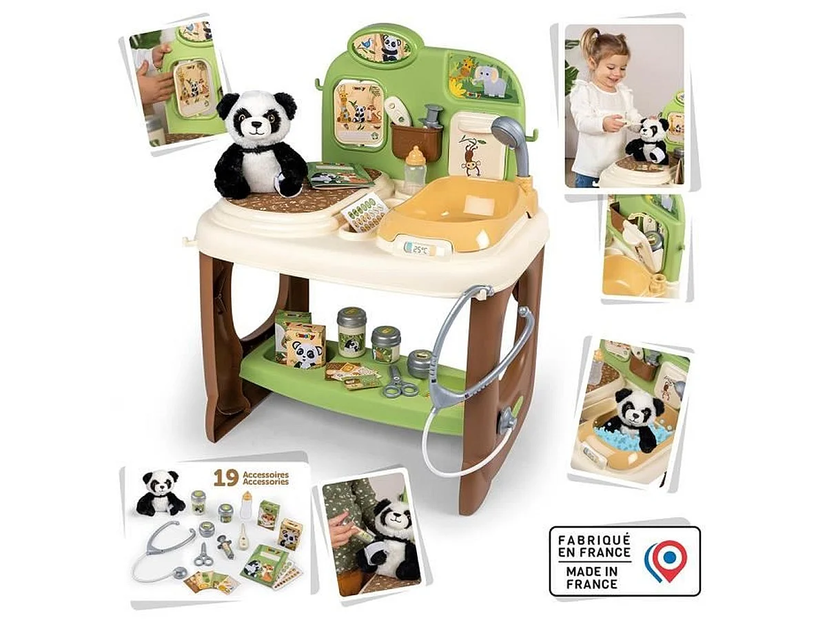 Centre vétérinaire Smoby avec peluche panda et accessoires