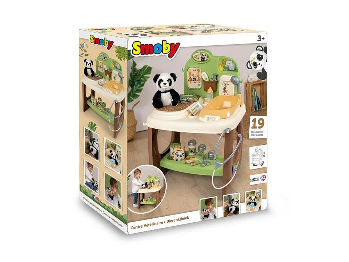 Centre vétérinaire Smoby avec peluche panda et accessoires