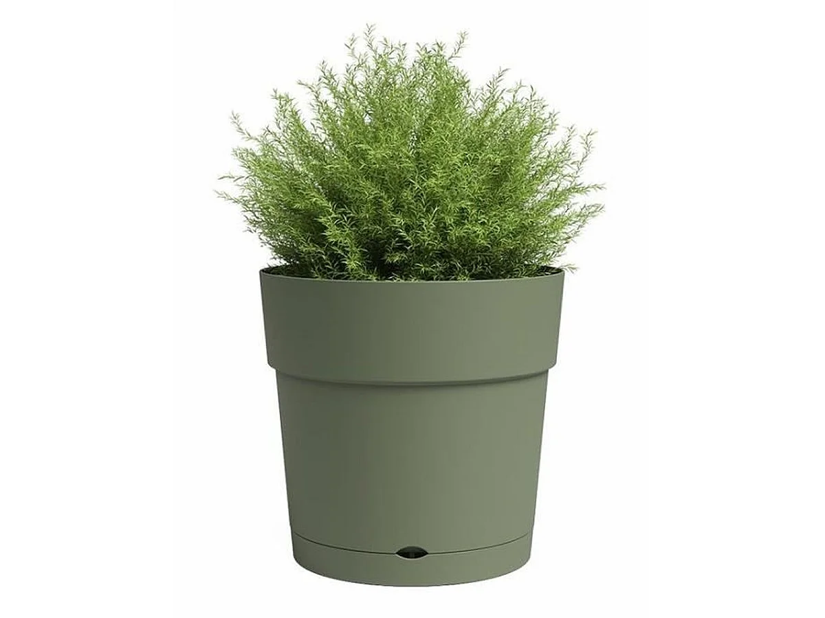 ARTEVASI CAPRI Grand cache-pot rond en plastique avec réserve d'eau - 39 x 39 x 37 cm