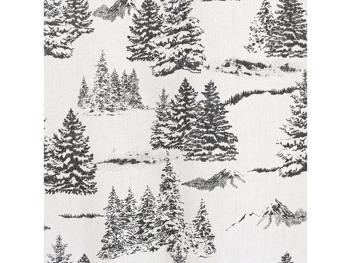 Rideau de Noël à Œillets "Ebène" 140x240cm Écru & Anthracite